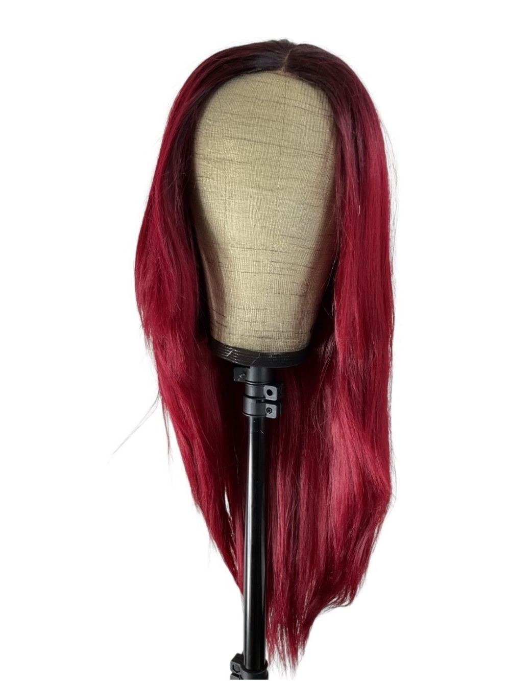 Deep Burgundy Straight Lace Front Wig - Women's Synthetic Hair
